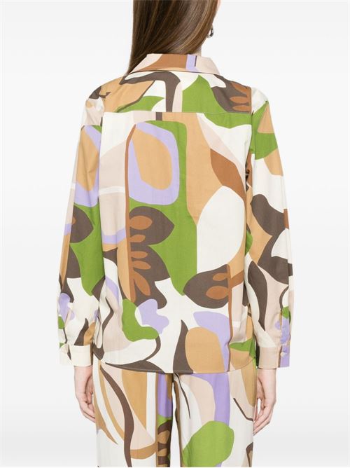 Camicia donna Emme Marella fantasia sabbia in popeline EMME Marella | PONTILE001